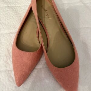 J. McLaughlin Coral Linen Flats